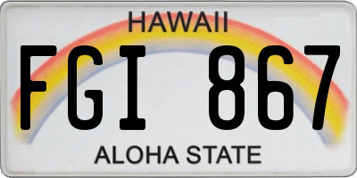 HI license plate FGI867