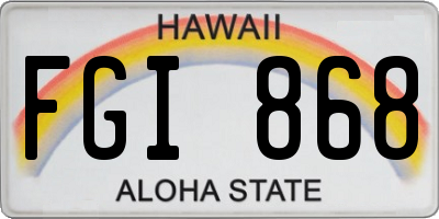 HI license plate FGI868