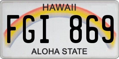HI license plate FGI869