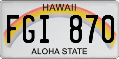 HI license plate FGI870