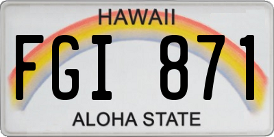HI license plate FGI871