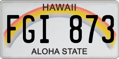 HI license plate FGI873