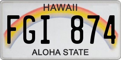 HI license plate FGI874