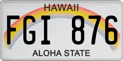 HI license plate FGI876