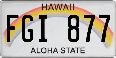 HI license plate FGI877