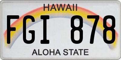 HI license plate FGI878