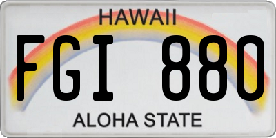 HI license plate FGI880