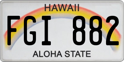 HI license plate FGI882
