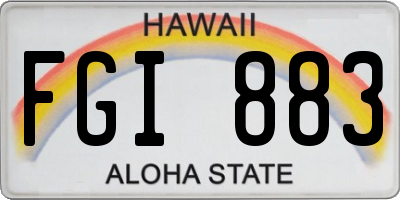 HI license plate FGI883