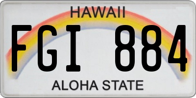 HI license plate FGI884
