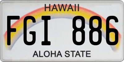 HI license plate FGI886