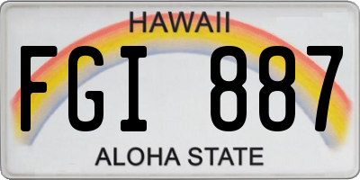 HI license plate FGI887