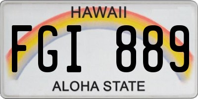 HI license plate FGI889