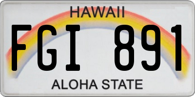 HI license plate FGI891