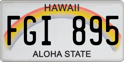 HI license plate FGI895