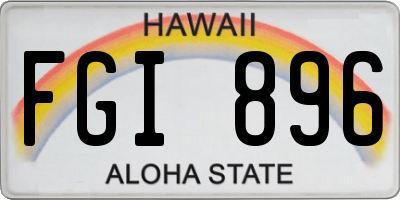HI license plate FGI896