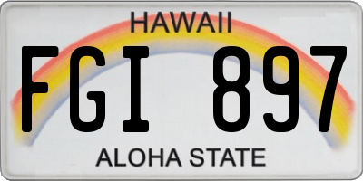 HI license plate FGI897