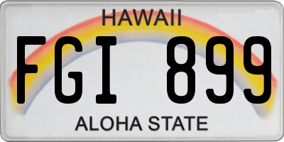 HI license plate FGI899