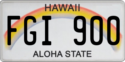 HI license plate FGI900