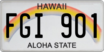 HI license plate FGI901