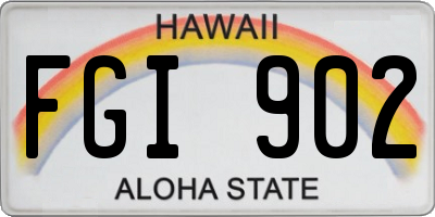 HI license plate FGI902