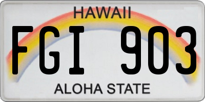 HI license plate FGI903
