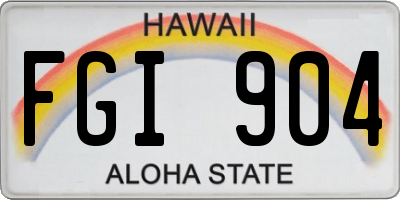 HI license plate FGI904
