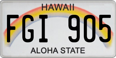 HI license plate FGI905