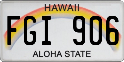 HI license plate FGI906