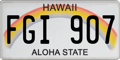 HI license plate FGI907