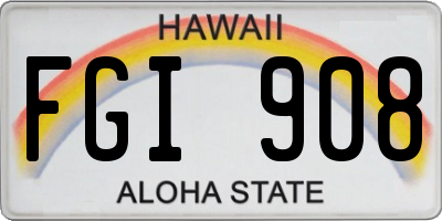 HI license plate FGI908