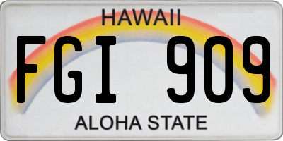 HI license plate FGI909