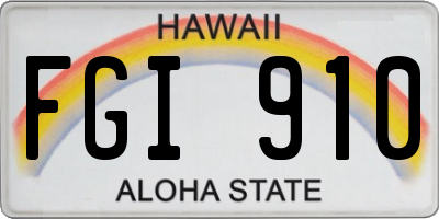 HI license plate FGI910