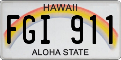 HI license plate FGI911