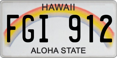 HI license plate FGI912