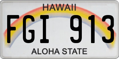 HI license plate FGI913