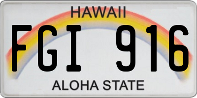 HI license plate FGI916