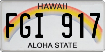 HI license plate FGI917