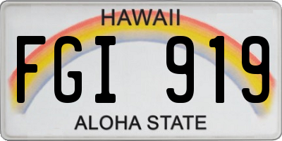 HI license plate FGI919