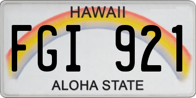 HI license plate FGI921