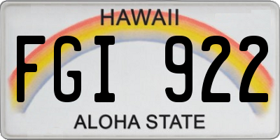 HI license plate FGI922