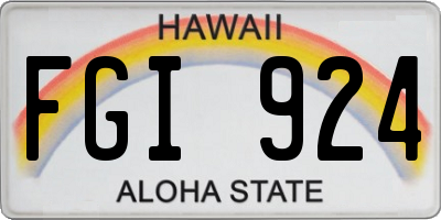 HI license plate FGI924