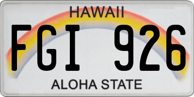 HI license plate FGI926
