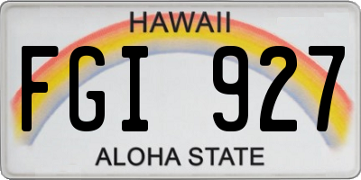 HI license plate FGI927