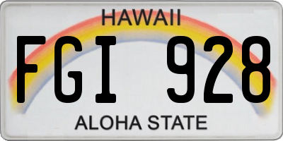 HI license plate FGI928