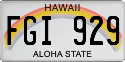 HI license plate FGI929