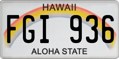 HI license plate FGI936
