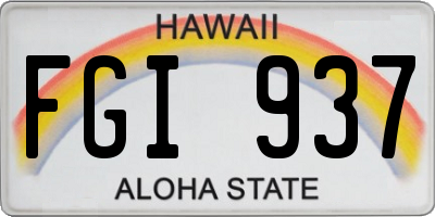 HI license plate FGI937