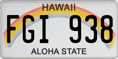 HI license plate FGI938