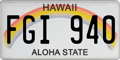 HI license plate FGI940